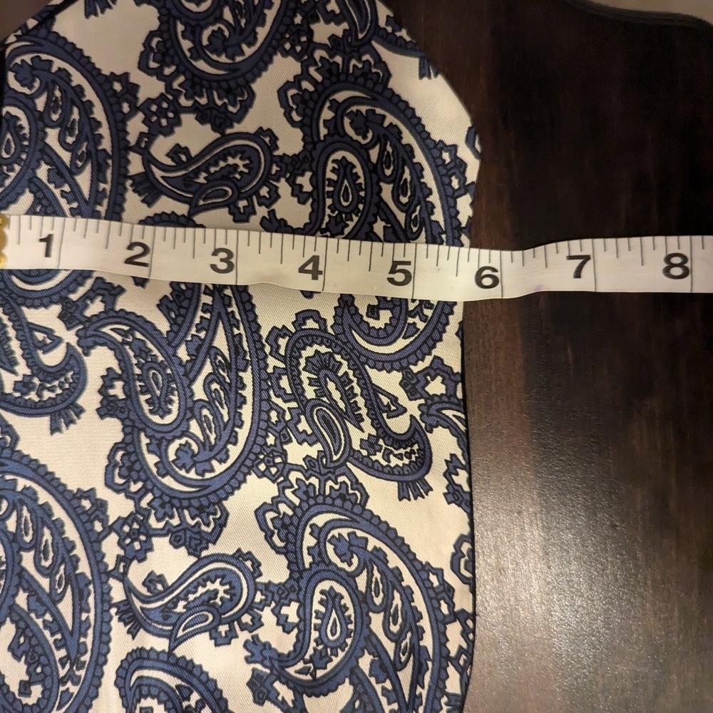 Silk Gentlemen's Handkerchief pocket square blue white paisley Matching Ascot - Picture 4 of 11